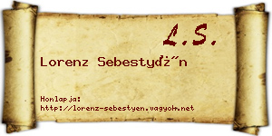 Lorenz Sebestyén névjegykártya